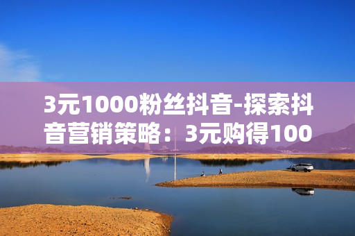 3元1000粉丝抖音-探索抖音营销策略：3元购得1000粉丝的秘密路径