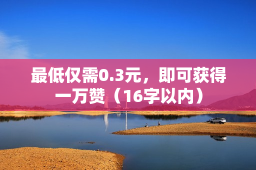 最低仅需0.3元，即可获得一万赞（16字以内）