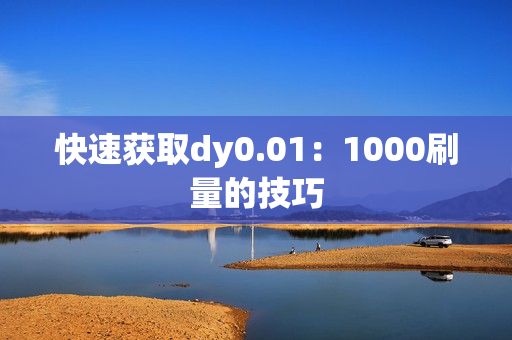 快速获取dy0.01：1000刷量的技巧