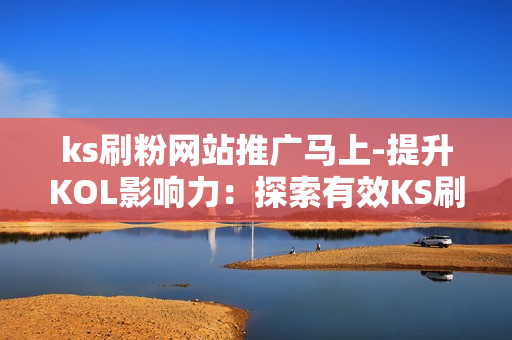 ks刷粉网站推广马上-提升KOL影响力：探索有效KS刷粉网站的策略与推广方法